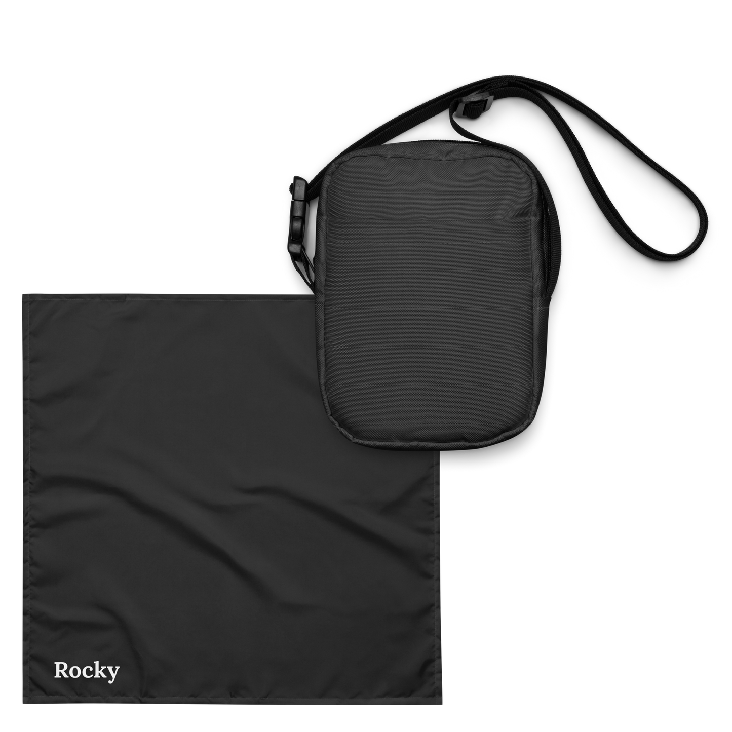 Matching Set Vintage Black – Personalisiertes Hundebandana + Stylische Gürteltasche