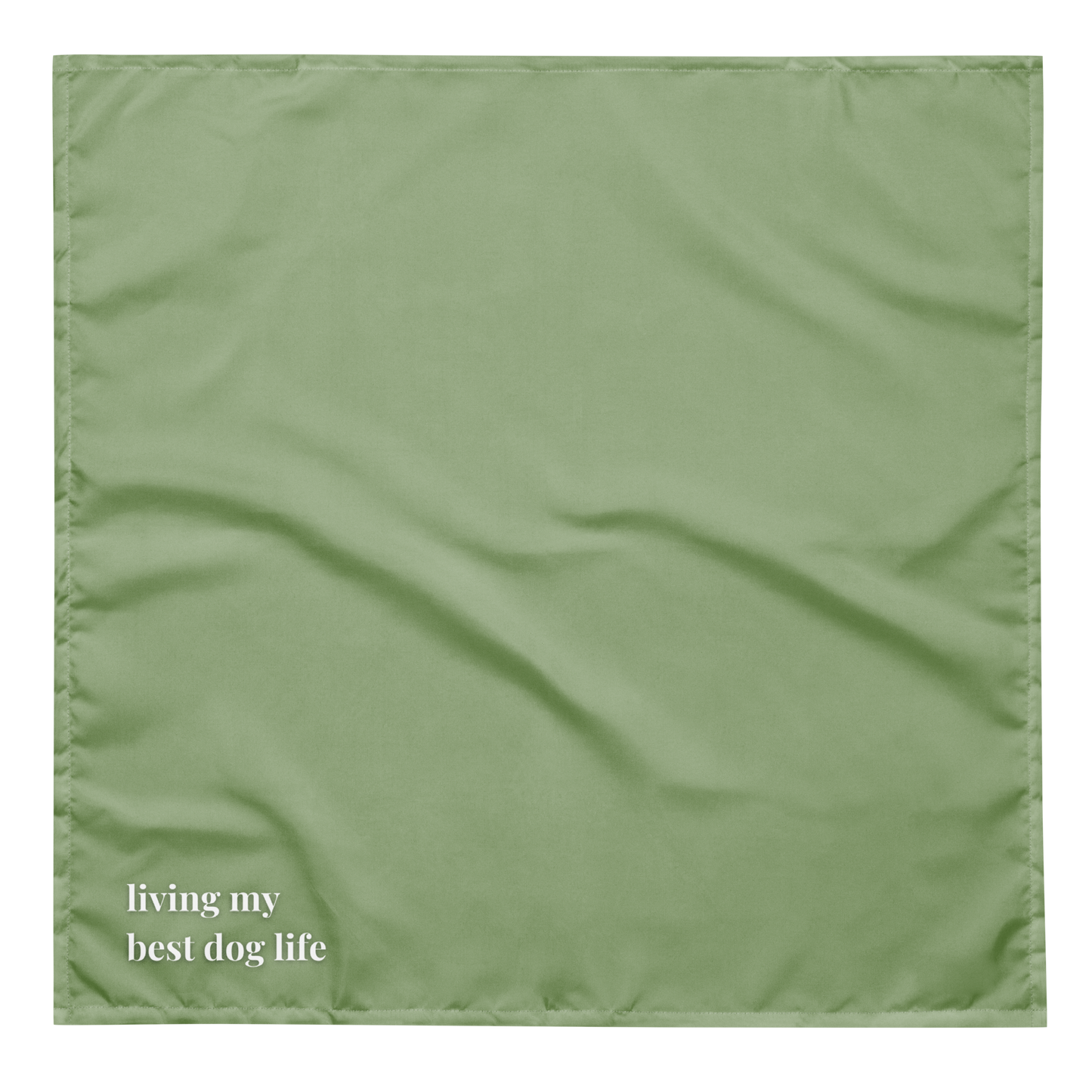 Hundebandana Salbeigrün – „living my best dog life“