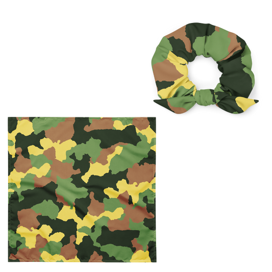 Matching Set: Hundebandana & Scrunchie – Camouflage
